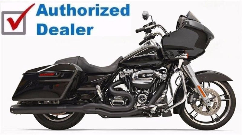Bassani Manufacturing Exhaust Systems Bassani Black Road Rage 2 into 1 Exhaust Pipe 4 Straight Can 17+ Harley Touring