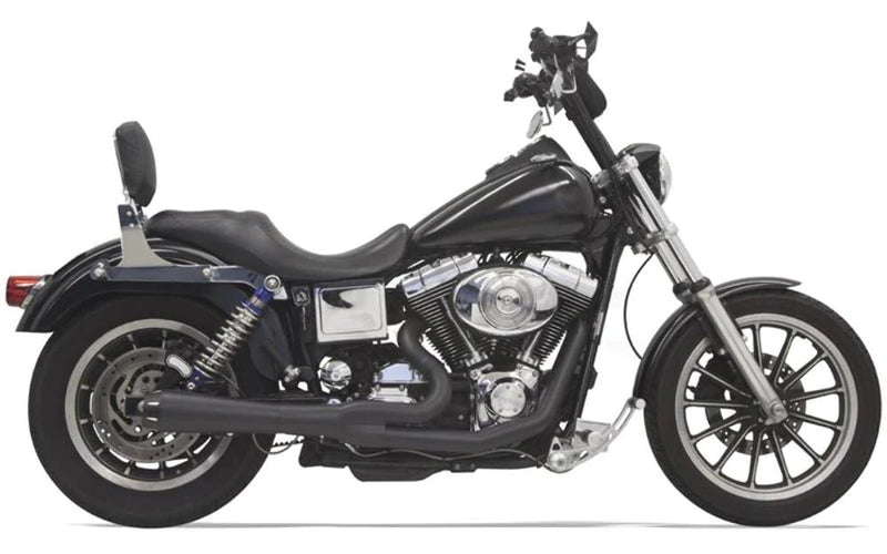 Bassani Manufacturing Exhaust Systems Bassani Black Road Rage 2 Into 1 Megaphone Exhaust System Harley Dyna 91-05 FXD