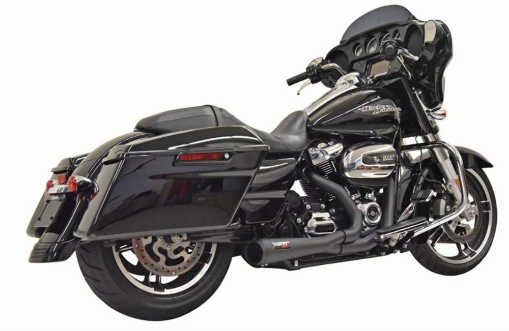 Bassani Manufacturing Exhaust Systems Bassani Black Road Rage 2 into 1 Short Exhaust Pipe System 17+ Harley Touring