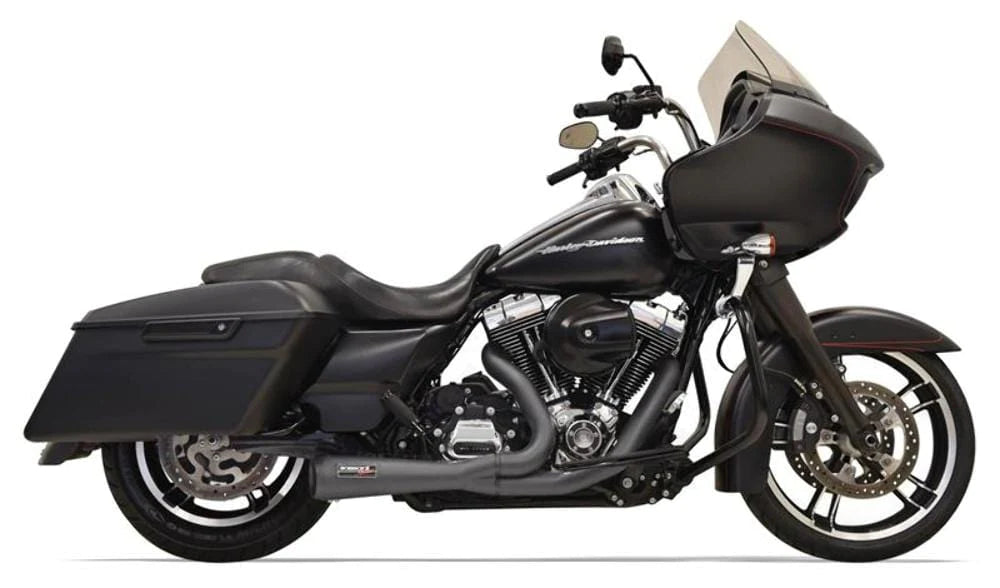 Bassani Manufacturing Exhaust Systems Bassani Black Road Rage 2 Into 1 Short Exhaust Pipe System 95-16 Harley Touring