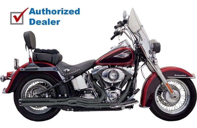 Bassani Manufacturing Exhaust Systems Bassani Black Road Rage B1 II Power 2 into 1 Exhaust Pipe System Harley Softail