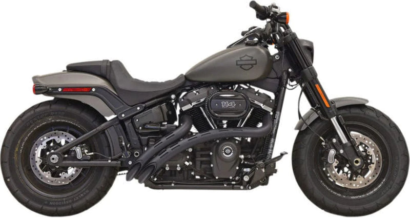 Bassani Manufacturing Exhaust Systems Bassani Black Slotted Radial Street Sweeper Exhaust Pipes Headers Harley Softail