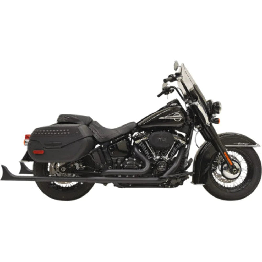 Bassani Manufacturing Exhaust Systems Bassani Black True Dual Exhaust 33" 1-7/8" Fishtail Harley Softail M8 No Baffles