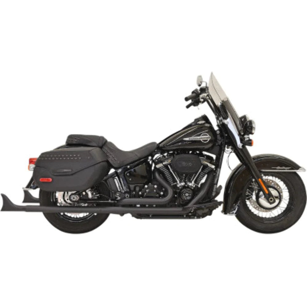 Bassani Manufacturing Exhaust Systems Bassani Black True Dual Exhaust 33" 2.25" Fishtail Harley Softail M8 18+ Baffles