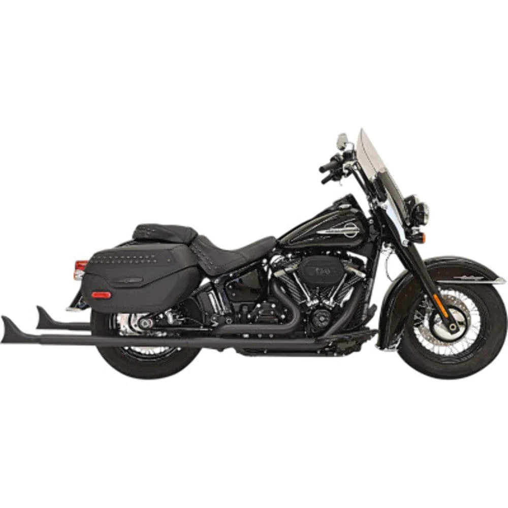 Bassani Manufacturing Exhaust Systems Bassani Black True Dual Exhaust 39" 2.25" Fishtail Harley Softail M8 No Baffles