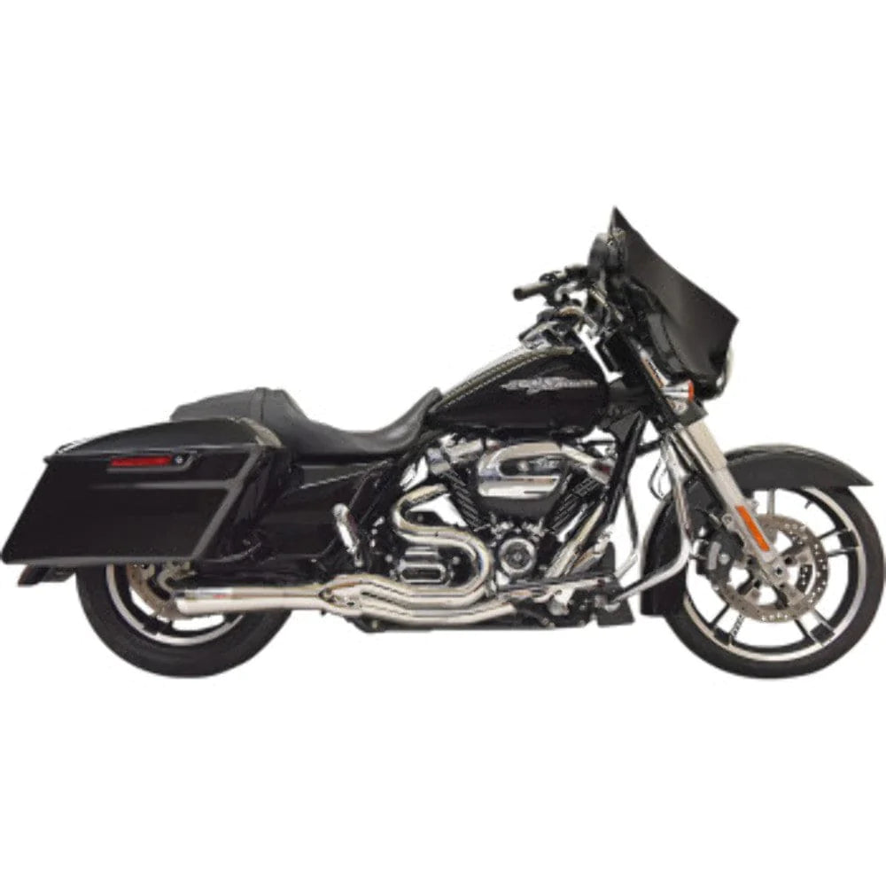 Bassani Manufacturing Exhaust Systems Bassani Chrome 2 into 1 Road Rage II Mid Length Exhaust Pipe System 17+ Touring