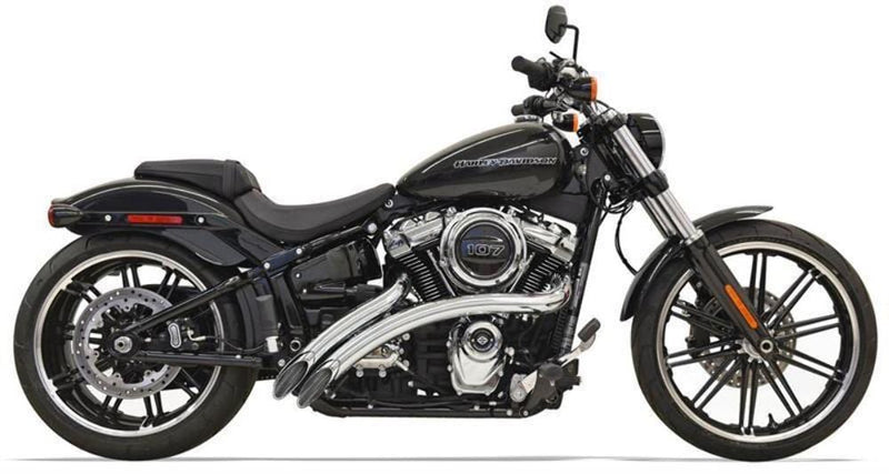 Bassani Manufacturing Exhaust Systems Bassani Chrome 2" Radius Street Sweeper Exhaust Pipes Headers 18+ Harley Softail