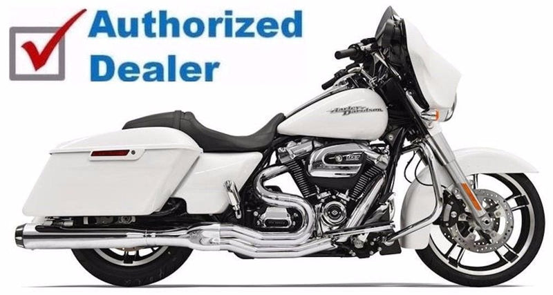 Bassani Manufacturing Exhaust Systems Bassani Chrome Road Rage 2 into 1 Exhaust Pipe Straight Can 17-21 Harley Touring