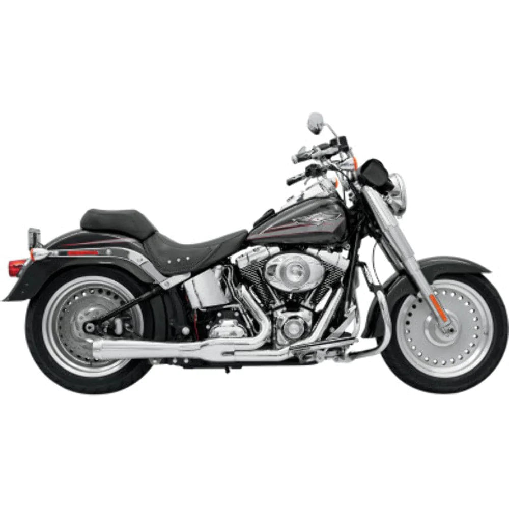 Bassani Manufacturing Exhaust Systems Bassani Chrome Short Road Rage 2 Into 1 Exhaust Pipe System Harley Softail 86-17