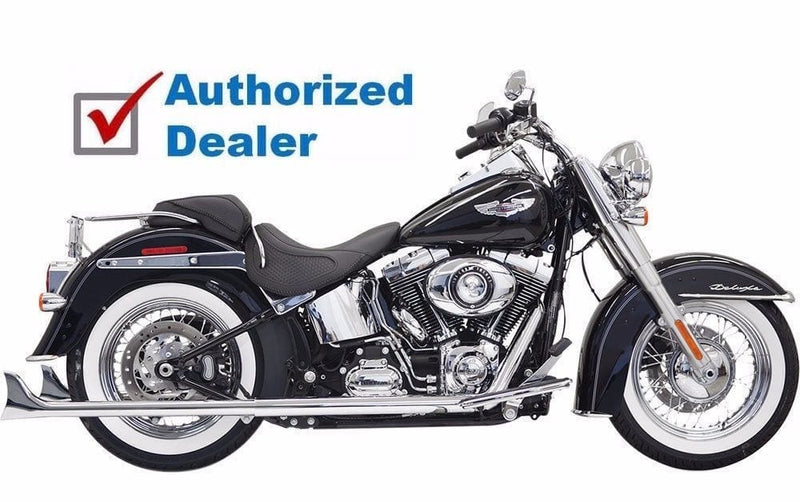Bassani Manufacturing Exhaust Systems Bassani Chrome True Dual Exhaust 30" Long Fishtail Mufflers Harley Softail 07-17