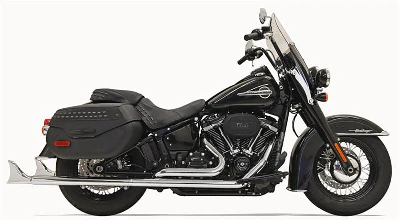 Bassani Manufacturing Exhaust Systems Bassani Chrome True Dual Exhaust 33" Fishtail 2-2 Harley Softail M8 No Baffles