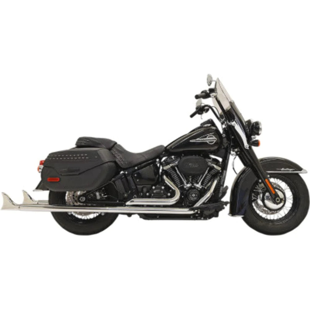 Bassani Manufacturing Exhaust Systems Bassani Chrome True Dual Exhaust 36" 2.25" Fishtail Harley Softail 18+ Baffles