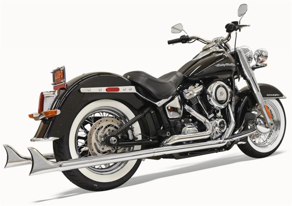 Bassani Manufacturing Exhaust Systems Bassani Chrome True Dual Exhaust 36" 2.25" Fishtail Harley Softail M8 No Baffles