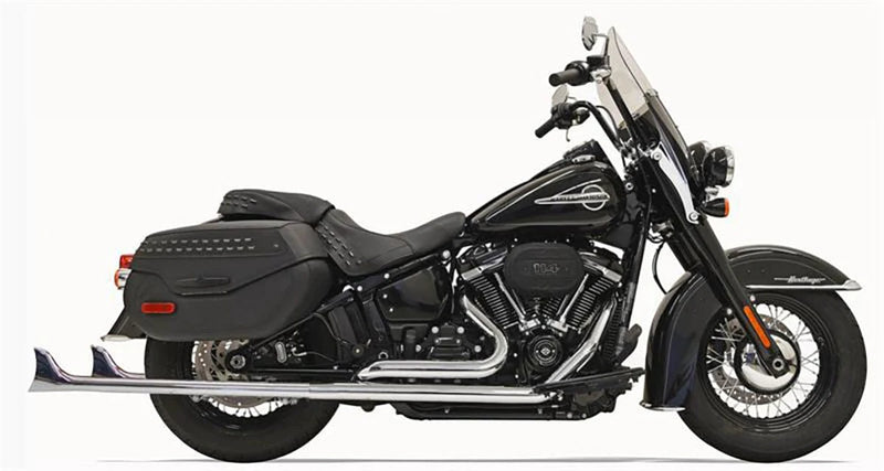 Bassani Manufacturing Exhaust Systems Bassani Chrome True Dual Exhaust 36" Fishtail 2-2 Harley Softail M8 No Baffles