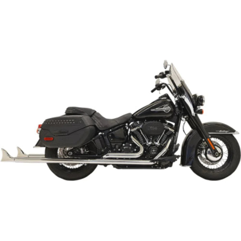 Bassani Manufacturing Exhaust Systems Bassani Chrome True Dual Exhaust 39" 2.25" Fishtail Harley Softail 18+ Baffles