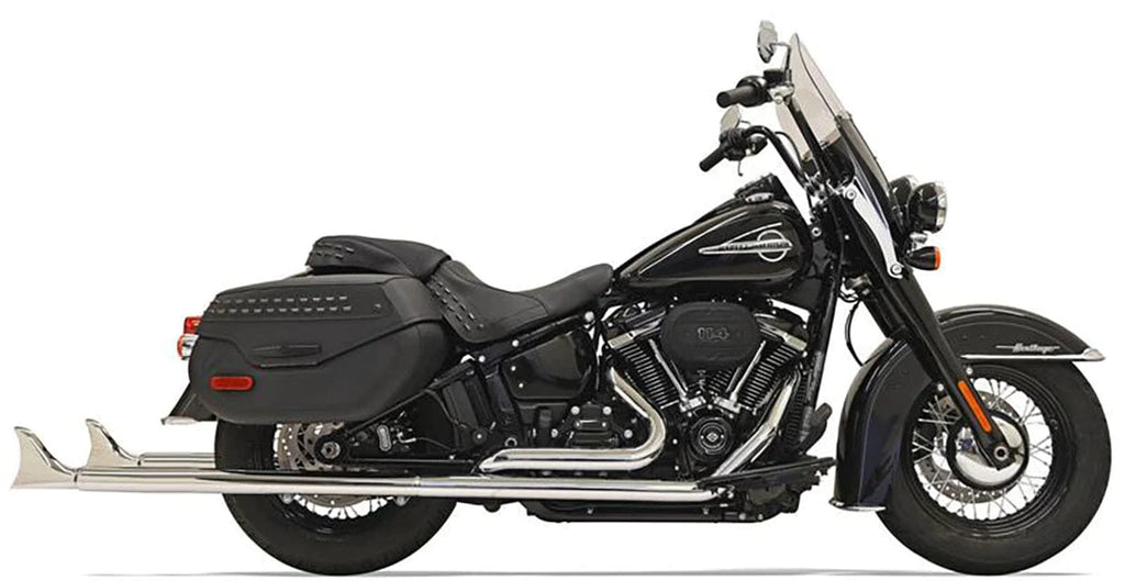 Bassani Manufacturing Exhaust Systems Bassani Chrome True Dual Exhaust 39" 2.25" Fishtail Harley Softail M8 No Baffles