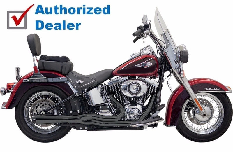 Bassani Manufacturing Exhaust Systems Bassani Road Rage II Mega Power Black 2 Into 1 Exhaust Pipe System Short Softail