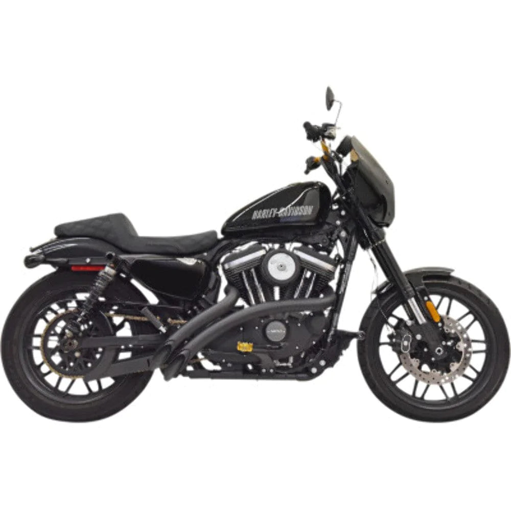 Bassani Manufacturing Exhaust Systems Bassani Slash Cut Black 2 Into 2 Sweeper Radius Exhaust Pipes Harley 14+ XL1200