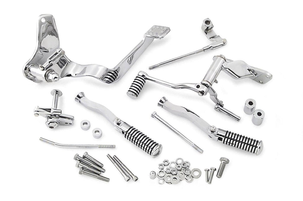 Biker's Choice Foot Pegs & Pedal Pads Complete Chrome Forward Controls Control Kit With Foot Pegs Footpegs Harley FXR