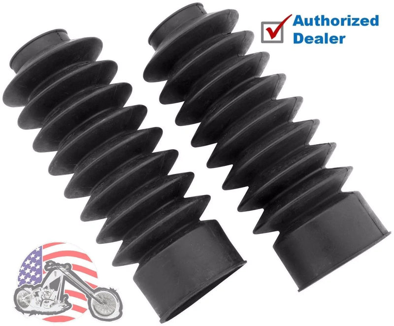 Biker's Choice Fork Boots Black Heavy Duty Fork Boots Gaitors 49MM Long Harley 06-17 Dyna Extended Length