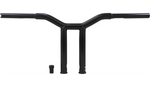 Burly Brand Burly Raked 10" Black Powdercoat Dominator Handlebars Throttle-By-Wire Harley