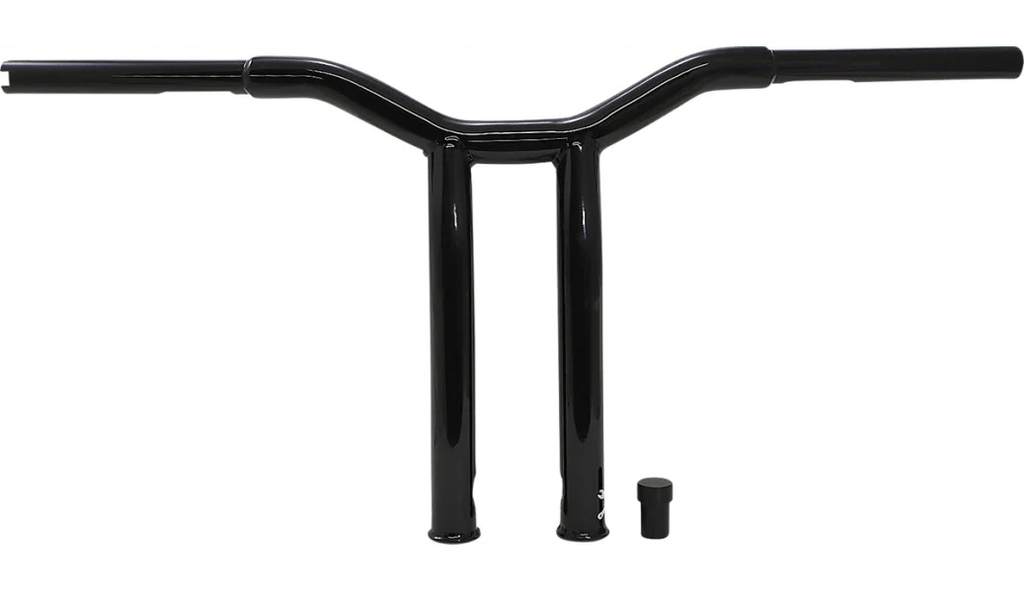 Burly Brand Burly Raked 12" Black Powdercoat Dominator Handlebars Throttle-By-Wire Harley