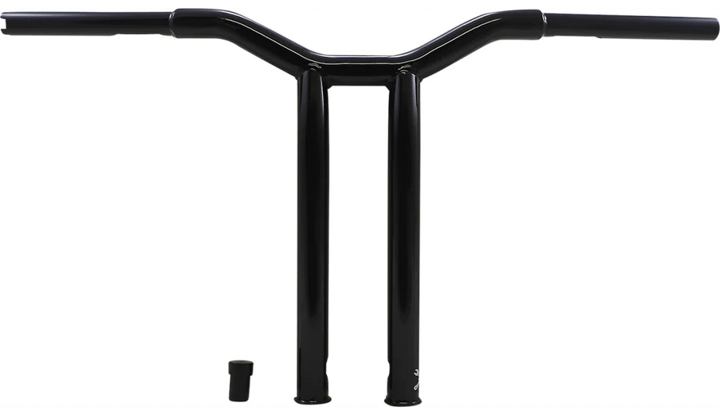 Burly Brand Burly Raked 14" Black Powdercoat Dominator Handlebars Throttle-By-Wire Harley