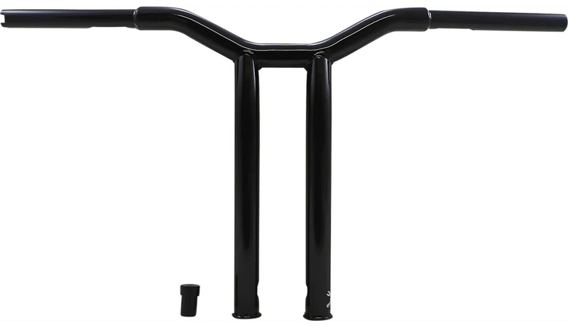 Burly Brand Burly Raked 14" Black Powdercoat Dominator Handlebars Throttle-By-Wire Harley