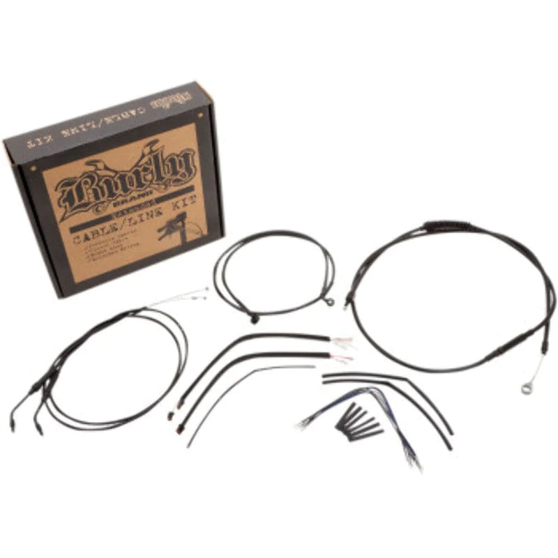Burly Brand Other Handlebars & Levers Burly 12" Black Vinyl Ape Hanger Control Cables Complete Kit XL Harley 14-21