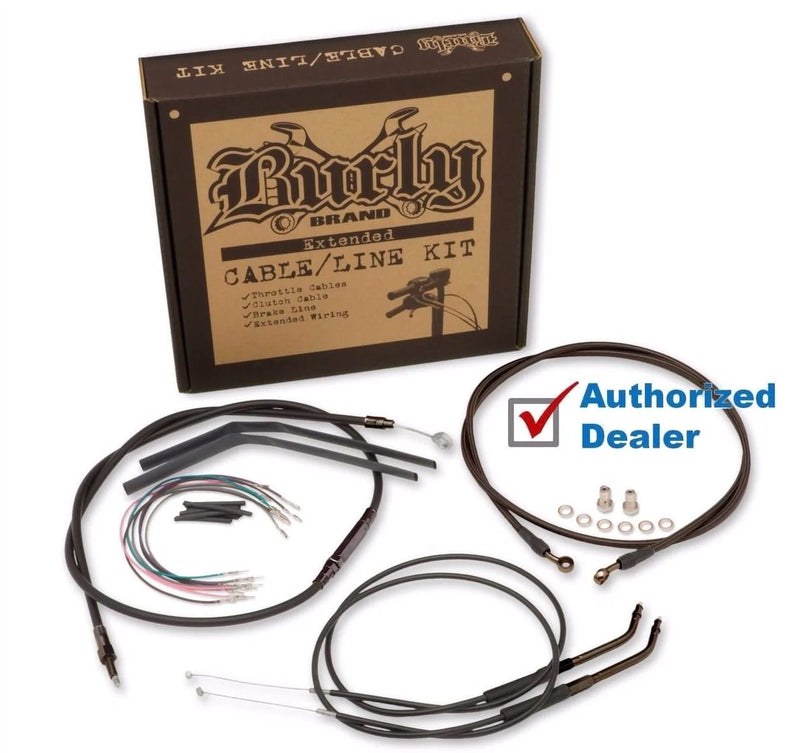 Burly Brand Other Handlebars & Levers Burly 14" Black Ape Hanger Control Cables Complete Kit XL Harley 14-21