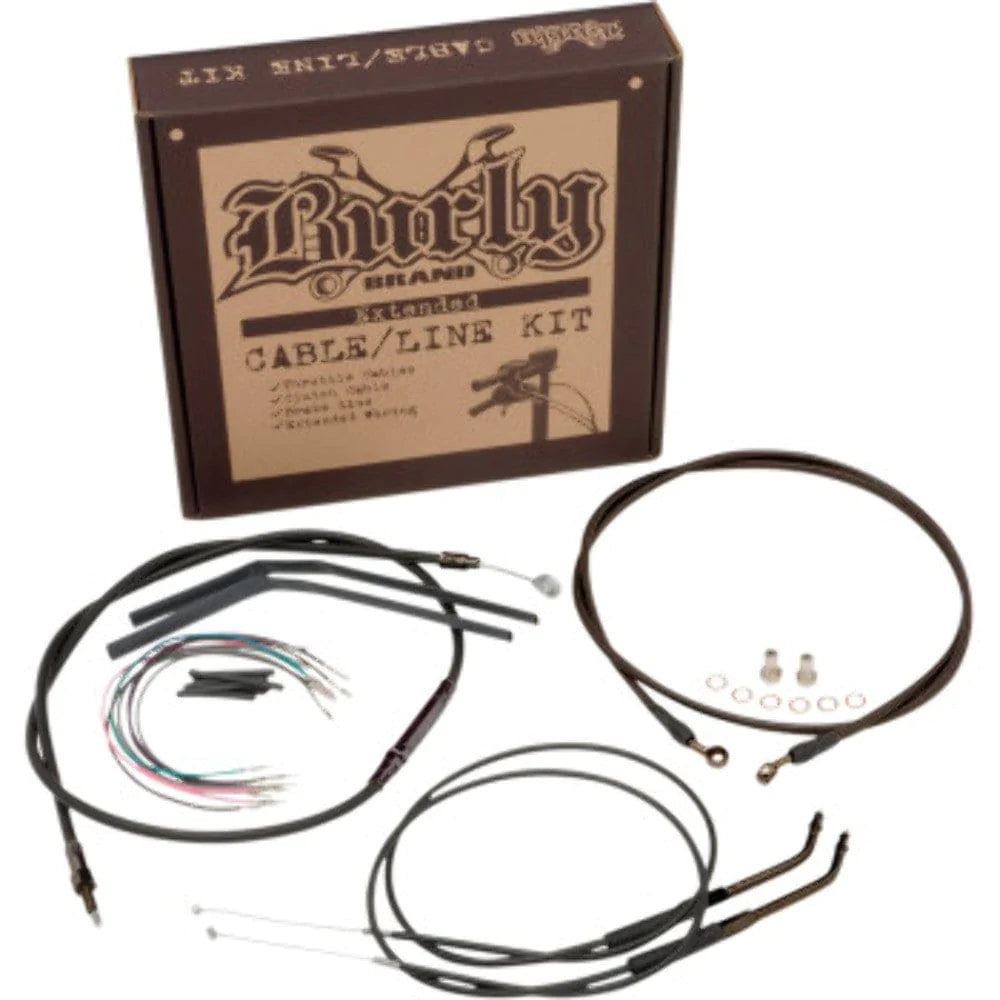 Burly Brand Other Handlebars & Levers Burly 14" Black Vinyl Handlebar Control Cables Complete Kit Softail Harley 00-06