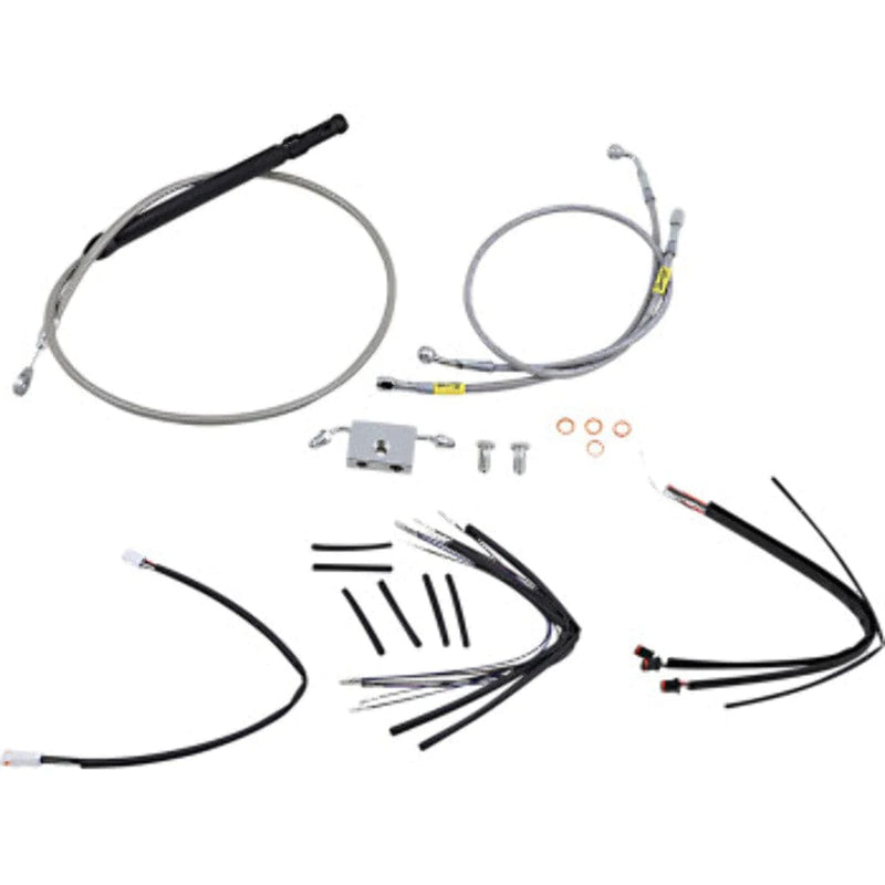 Burly Brand Other Handlebars & Levers Burly 14" Braided Stainless Handlebar Cables Complete Kit Harley Softail 18-21