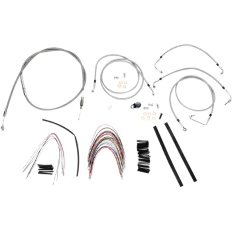 Burly Brand Other Handlebars & Levers Burly 14" Braided Stainless Handlebar Extension Wiring Kit Touring Harley 08-13