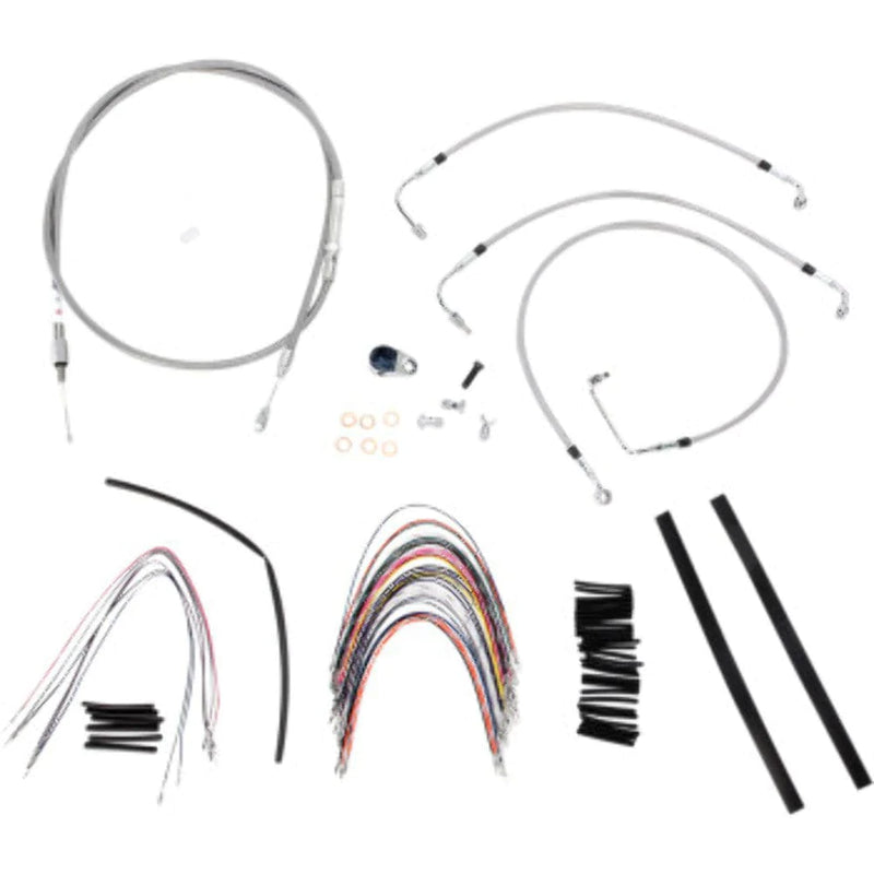 Burly Brand Other Handlebars & Levers Burly 14" Braided Stainless Handlebar Extension Wiring Kit Touring Harley 08-13