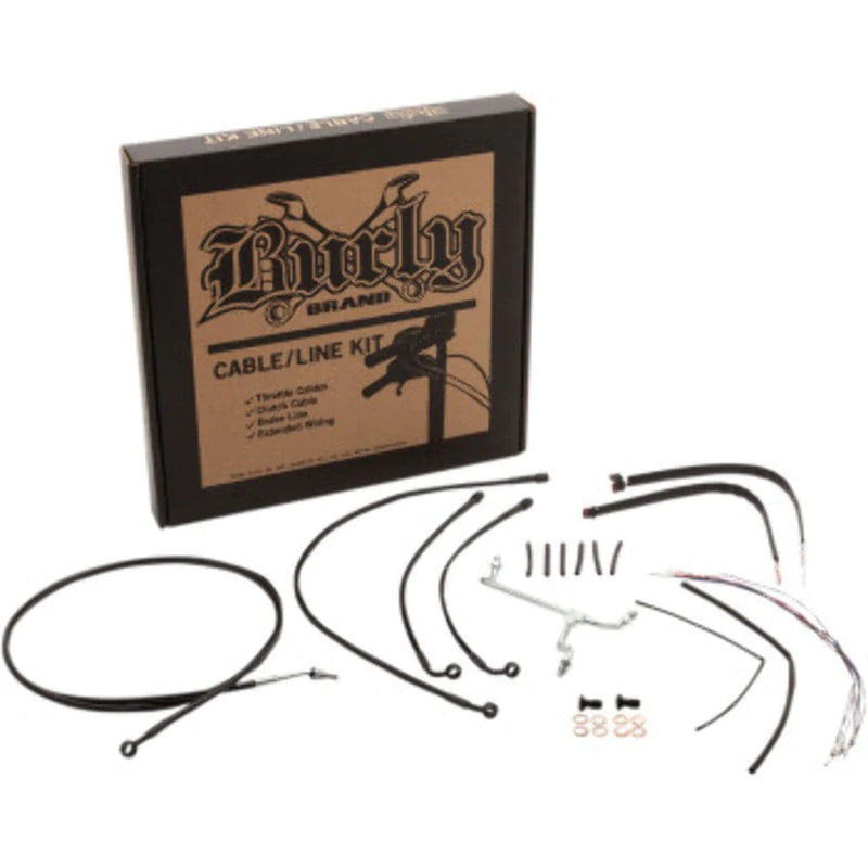 Burly Brand Other Handlebars & Levers Burly 16" Black Vinyl Handlebar Extension Wiring Kit Touring Harley 17-20