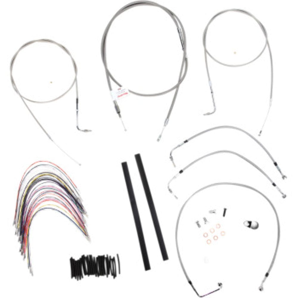 Burly Brand Other Handlebars & Levers Burly 16" Braided Stainless Handlebar Cables Complete Kit Touring Harley 97-99