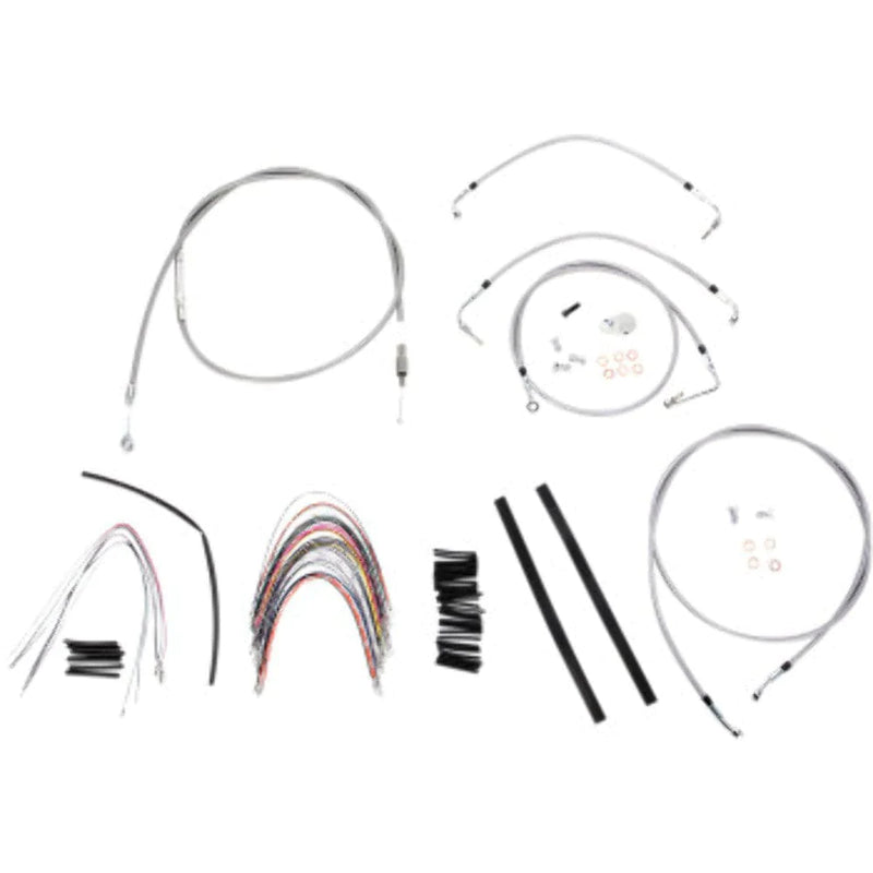 Burly Brand Other Handlebars & Levers Burly 16" Braided Stainless Handlebar Extension Wiring Kit Touring Harley 08-13