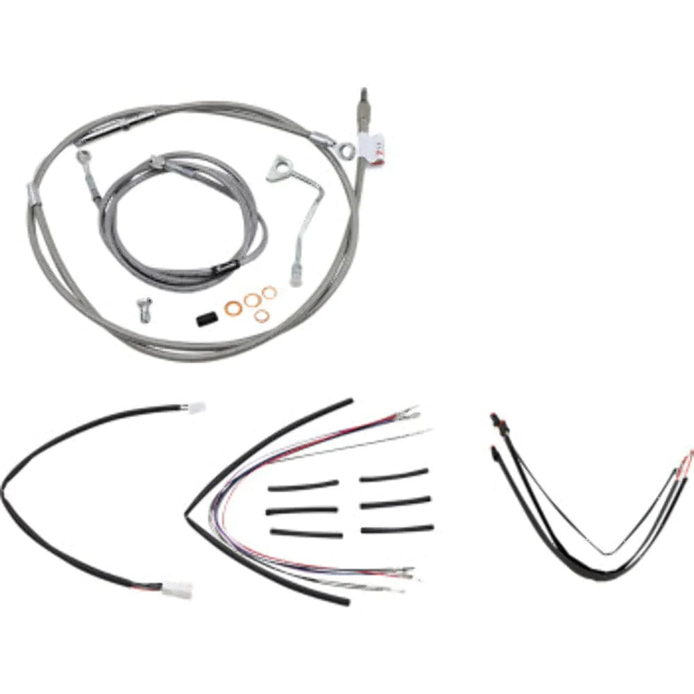 Burly Brand Other Handlebars & Levers Burly 16" Stainless Braided Handlebar Extension Wiring Kit Touring Harley 14-16