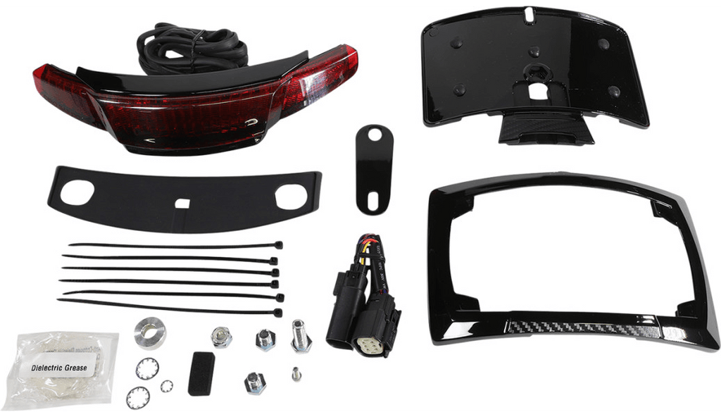 Ciro Ciro Black Red Latitude Tail Light & License Plate Mount Harley Touring 14-22