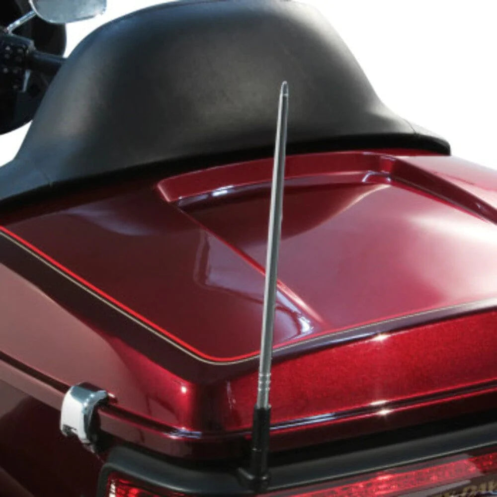 Ciro Ciro High Caliber Flexible Chrome Short 8" Bullet Antenna Harley Touring Bagger