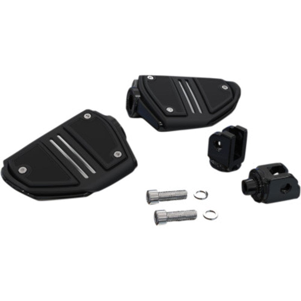 Ciro Foot Pegs & Pedal Pads CIRO Twin Rail Black Driver Footrests Foot Pegs Floorboards Harley 18+ Softail