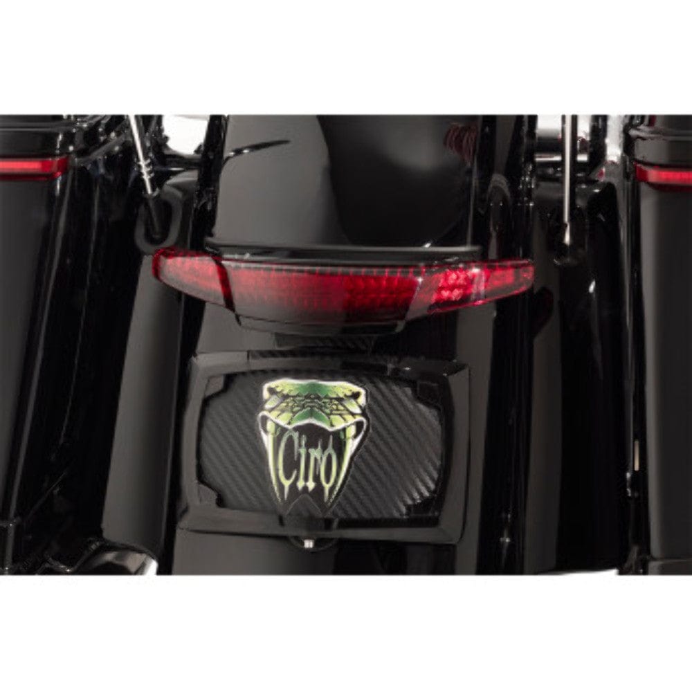 Ciro Rear & Brake Light Assemblies Ciro Red Taillight Black License Plate Mount Holder Harley Touring FLTRX FLHX