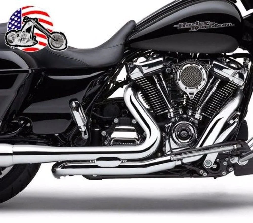 Cobra Exhaust Systems Chrome Cobra ProChamber Dual Headpipes Headers Exhaust Pipes 17+ Harley Touring