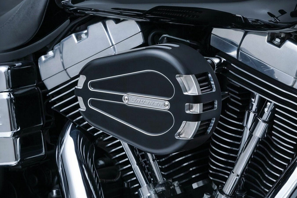 CRUSHER Other Intake & Fuel Systems Crusher Maverick Pro Air Cleaner Stage 1 Filter Satin Black Cut Harley Twin Cam