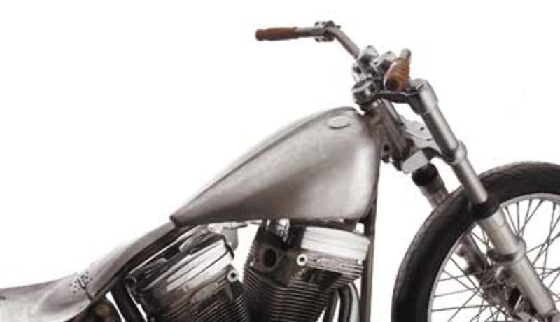 Custom Chrome Cole Foster Ribbed Raw Bobbed Gas Fuel Tank Harley Softail Shovelhead Custom FX