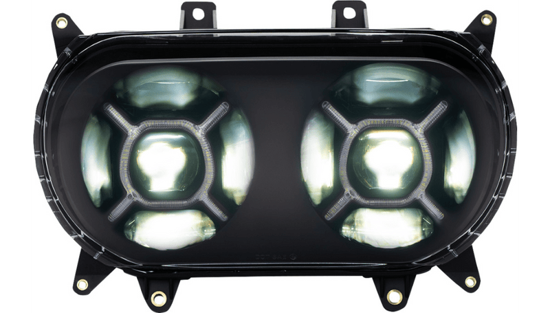 Custom Dynamics Custom Dynamics Double-X LED Headlight Black Clear LED Harley Bagger FLTR 2015+