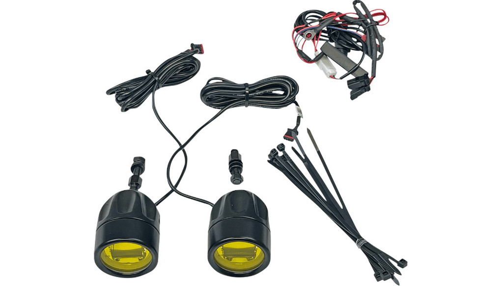 Custom Dynamics Custom Dynamics ProBEAM LED Halo Fog Lights Black Pair Yellow Harley Custom