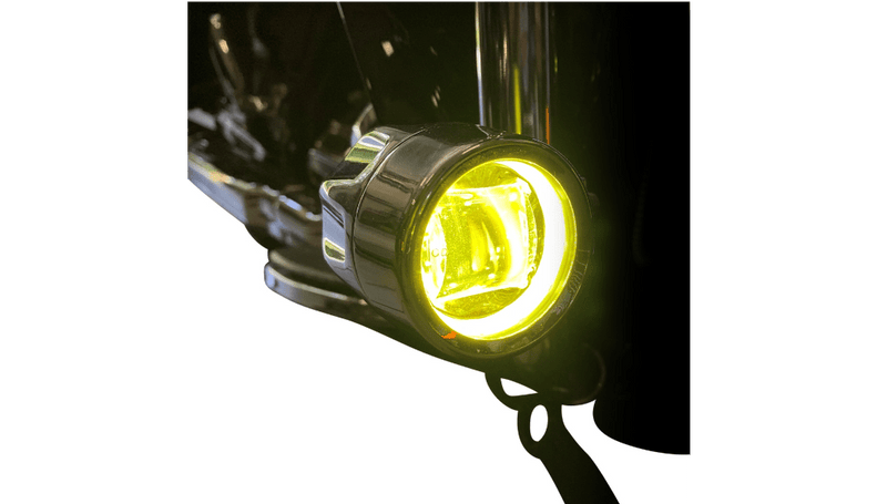 Custom Dynamics Custom Dynamics ProBEAM LED Halo Fog Lights Black Pair Yellow Harley Touring 14+