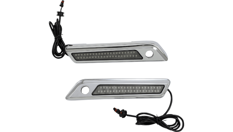 Custom Dynamics Custom Dynamics Saddlebag Latch Dual Light Smoke Chrome Set Harley Touring 14-23