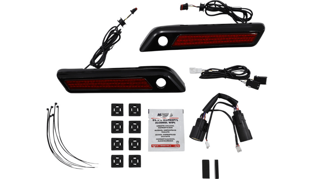 Custom Dynamics Custom Dynamics Saddlebag Latch LED Accent Lights Red Black Harley Touring 14+